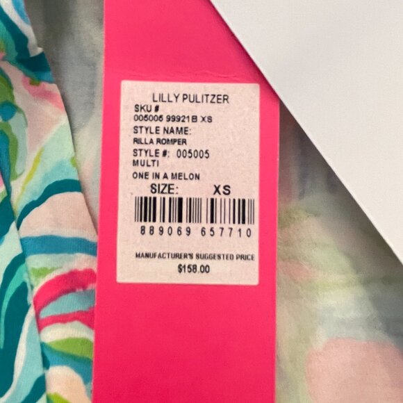 New Lilly Pulitzer XS Romper Rilla One In A Melon Stretch Knit NWT - Picture 6 of 10